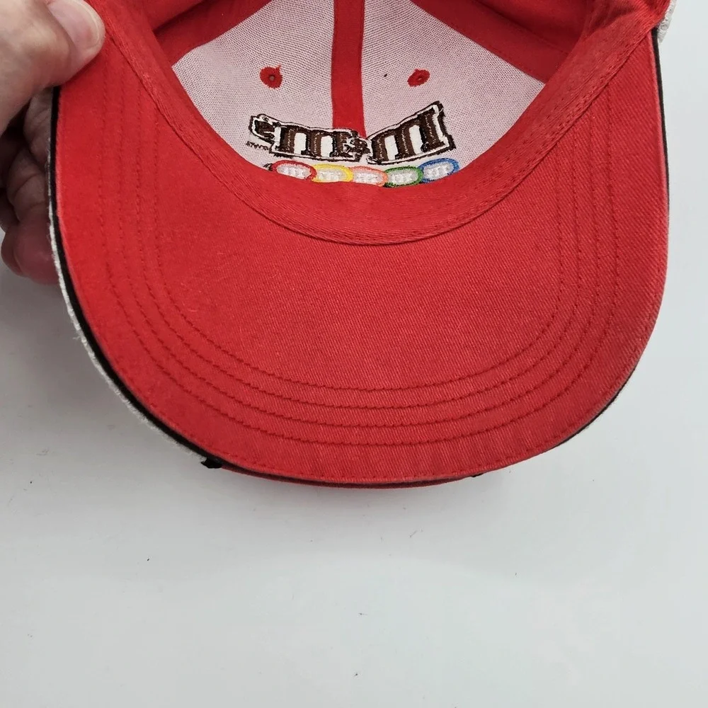 Kyle Busch M&M's Racing Hat Cap #18 NASCAR 2009 Adjustable Red Embroidered OSFA